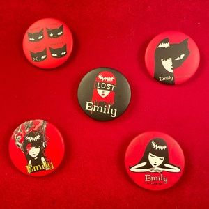 Set of 5 vintage Emily Strange pins